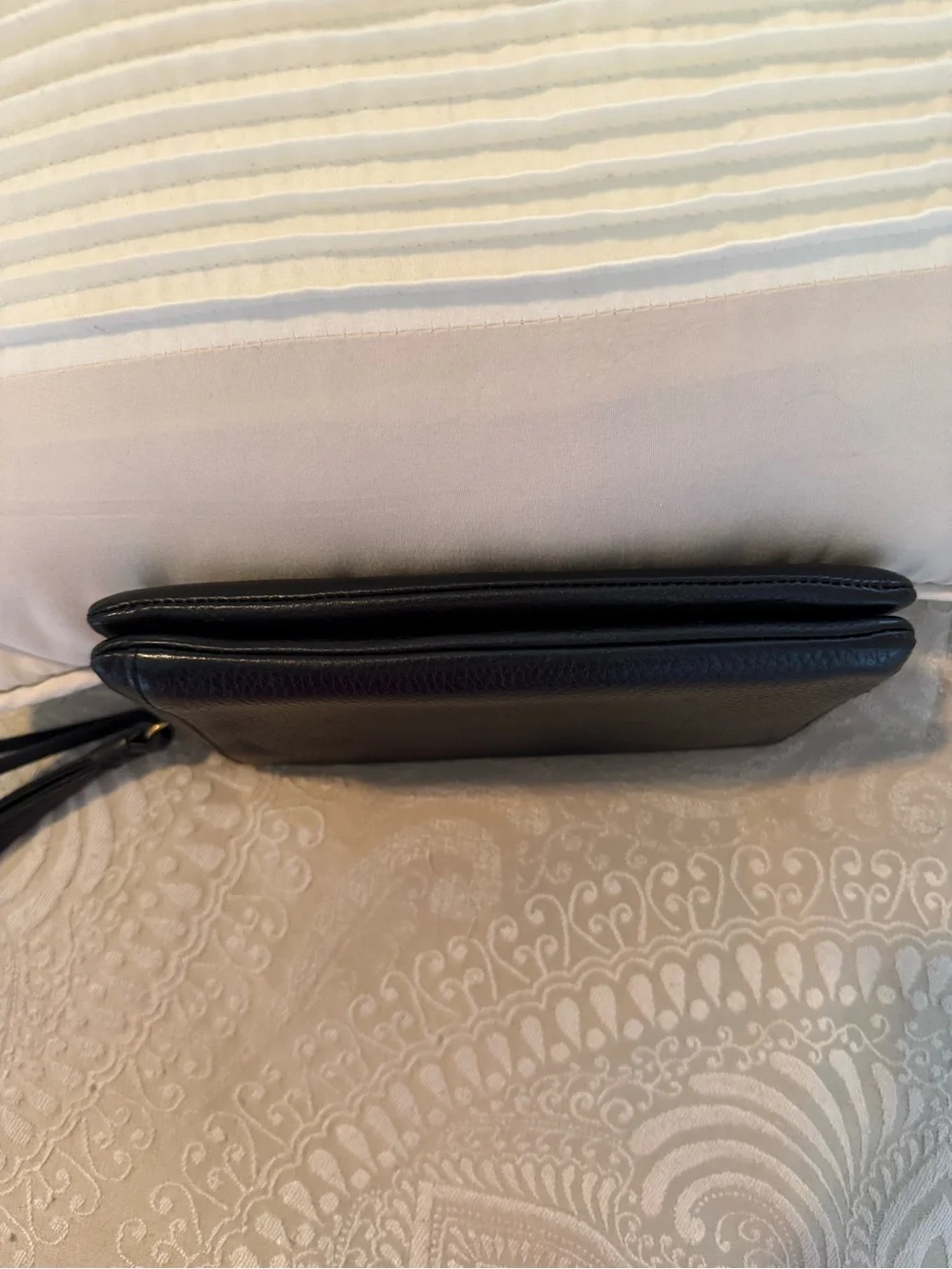 Hobo Black Leather Wristlet Double Zip
